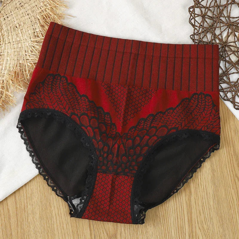 (🔥Achetez-en 1 et obtenez-en 5 gratuitement 🔥) Culotte à Taille Haute en Dentelle pour Femmes