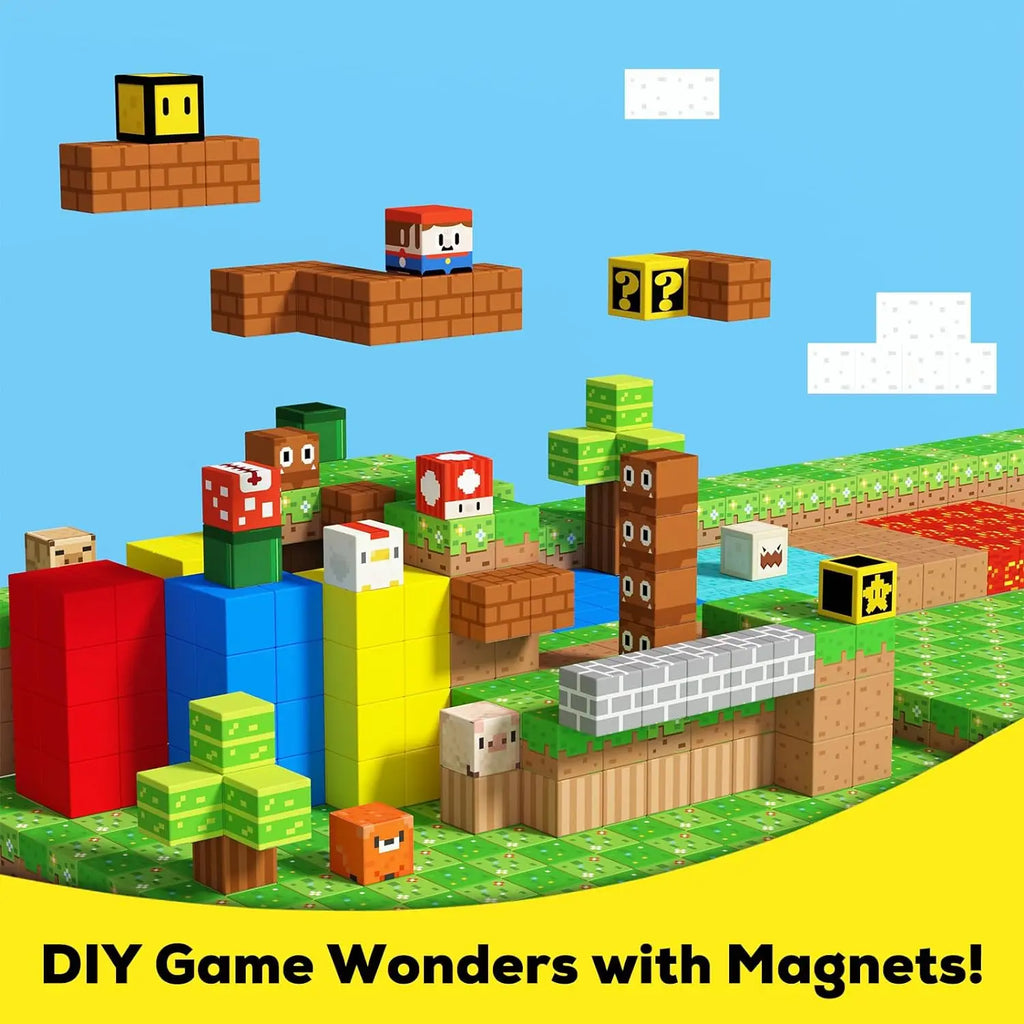Pixel block battle game for kids with creative building and duel action