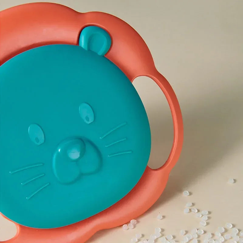 360-degree gyro bowl for kids with spill-proof rotating design”