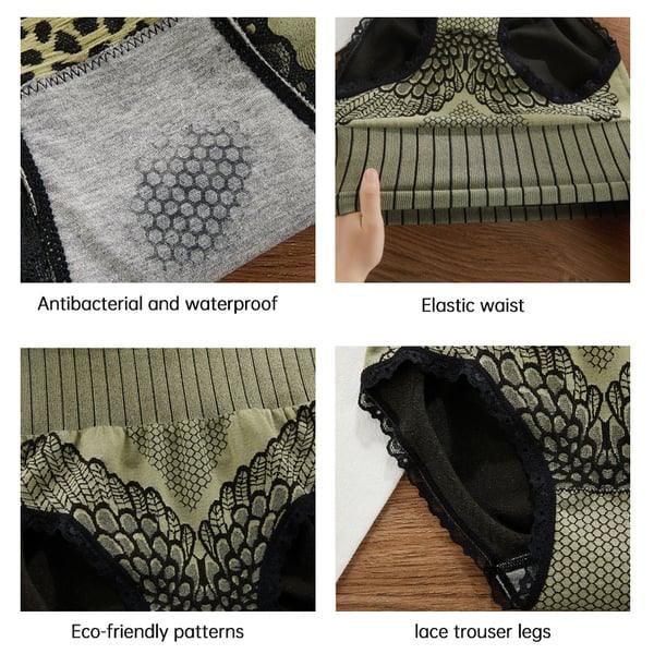 (🔥Achetez-en 1 et obtenez-en 5 gratuitement 🔥) Culotte à Taille Haute en Dentelle pour Femmes