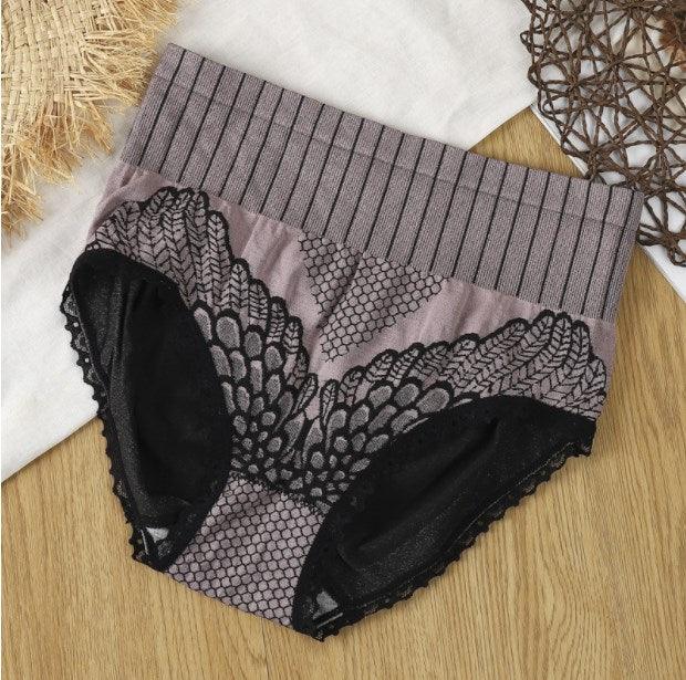 (🔥Achetez-en 1 et obtenez-en 5 gratuitement 🔥) Culotte à Taille Haute en Dentelle pour Femmes