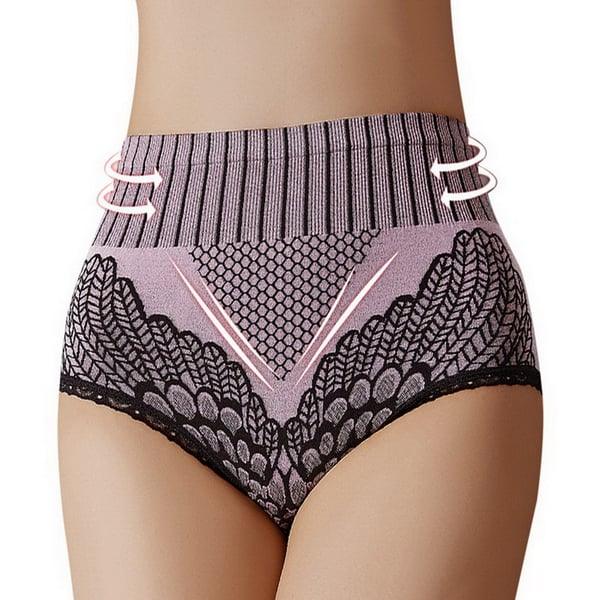(🔥Achetez-en 1 et obtenez-en 5 gratuitement 🔥) Culotte à Taille Haute en Dentelle pour Femmes
